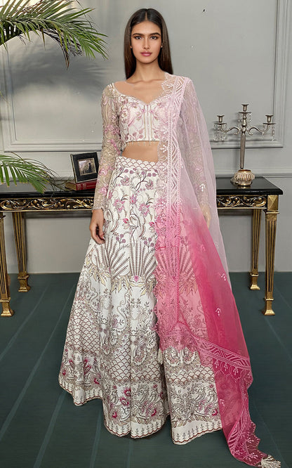 Threads and Motifs | Formal Dresses 25 | Embroidered Blouse With Printed Lehenga And Dupatta - Ladies Clothes - Maria Faisal