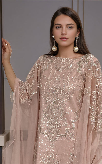 Threads and Motifs | Formal Dresses 25 | Net Embroidered Shirt - Ladies Clothes - Maria Faisal