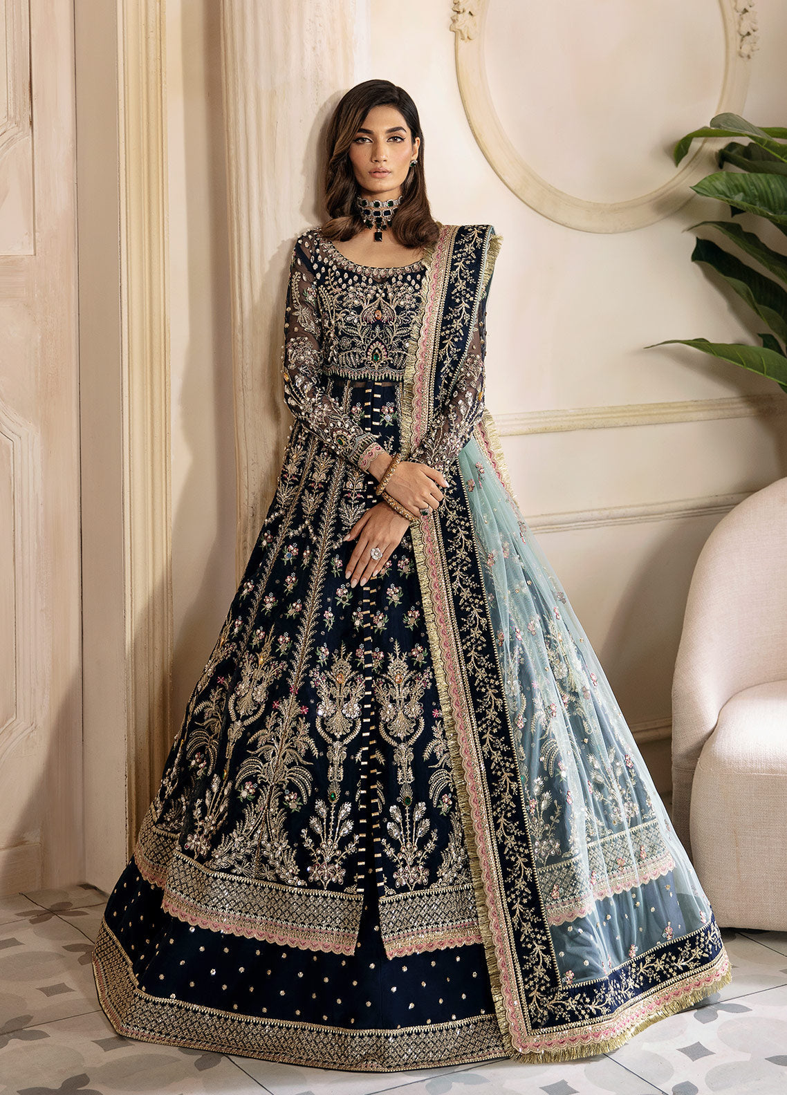 Gulaal | Wedding Formals | Shehnaz GL-WS-23V1-41 - Designer Dress with Intricate embroidery and embellishments. Shop elegent wedding dress at Maria Faisal.