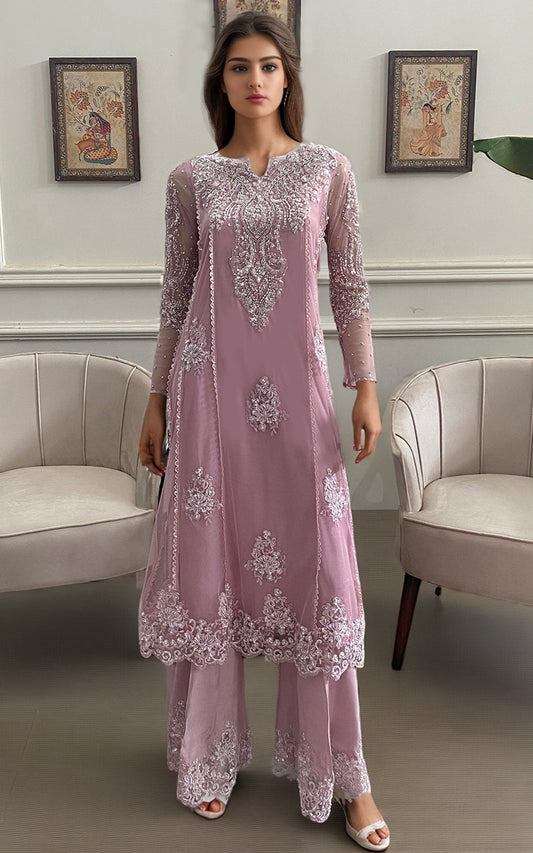Threads and Motifs | Formal Dresses 25 | NET EMBROIDERD SHIRT WITH TROUSER - Ladies Clothes - Maria Faisal