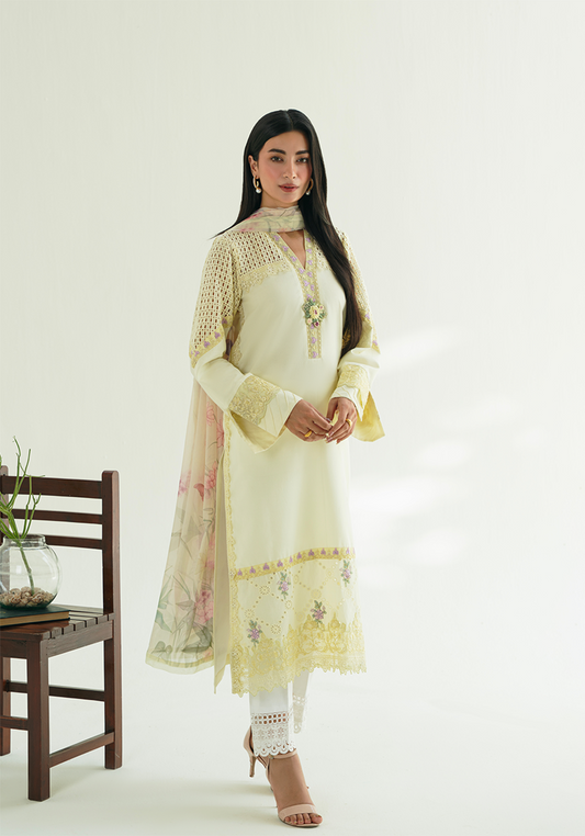 Zarqash | Whispers of Summer |BUTTER BLOOM - Casual Dress - available at Maria Faisal in UK and USA.