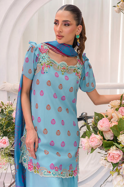 Chic Ophicial | The Maison Duo | Dusty Blue - Luxury Dress - available at Maria Faisal in UK and USA.
