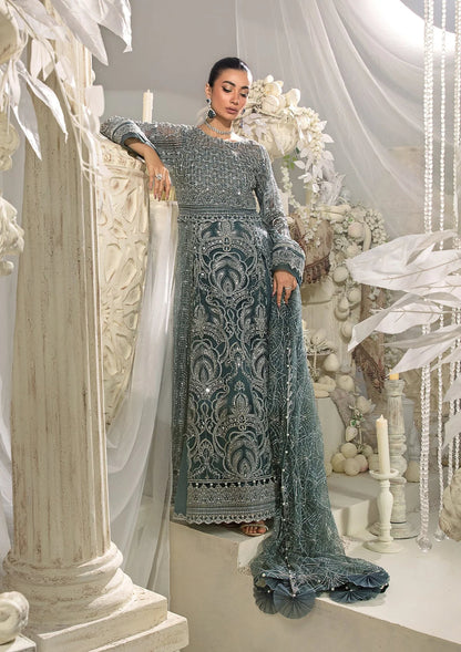 Elaf Premium | Evara Formals 24 | EFE-08 NIRVANA - Designer Dress with Intricate embroidery and embellishments. Shop elegent wedding dress at Maria Faisal.