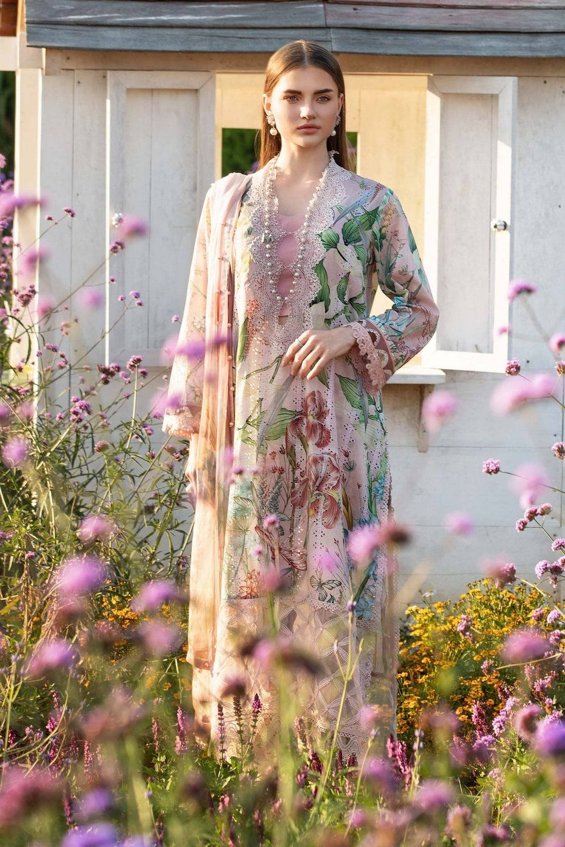 Maria B | M Prints 25 | MPT-2506-B by Maria Faisal - Registered Vendor of : Maria B - type : Ladies Clothes - 100% original wedding dresses