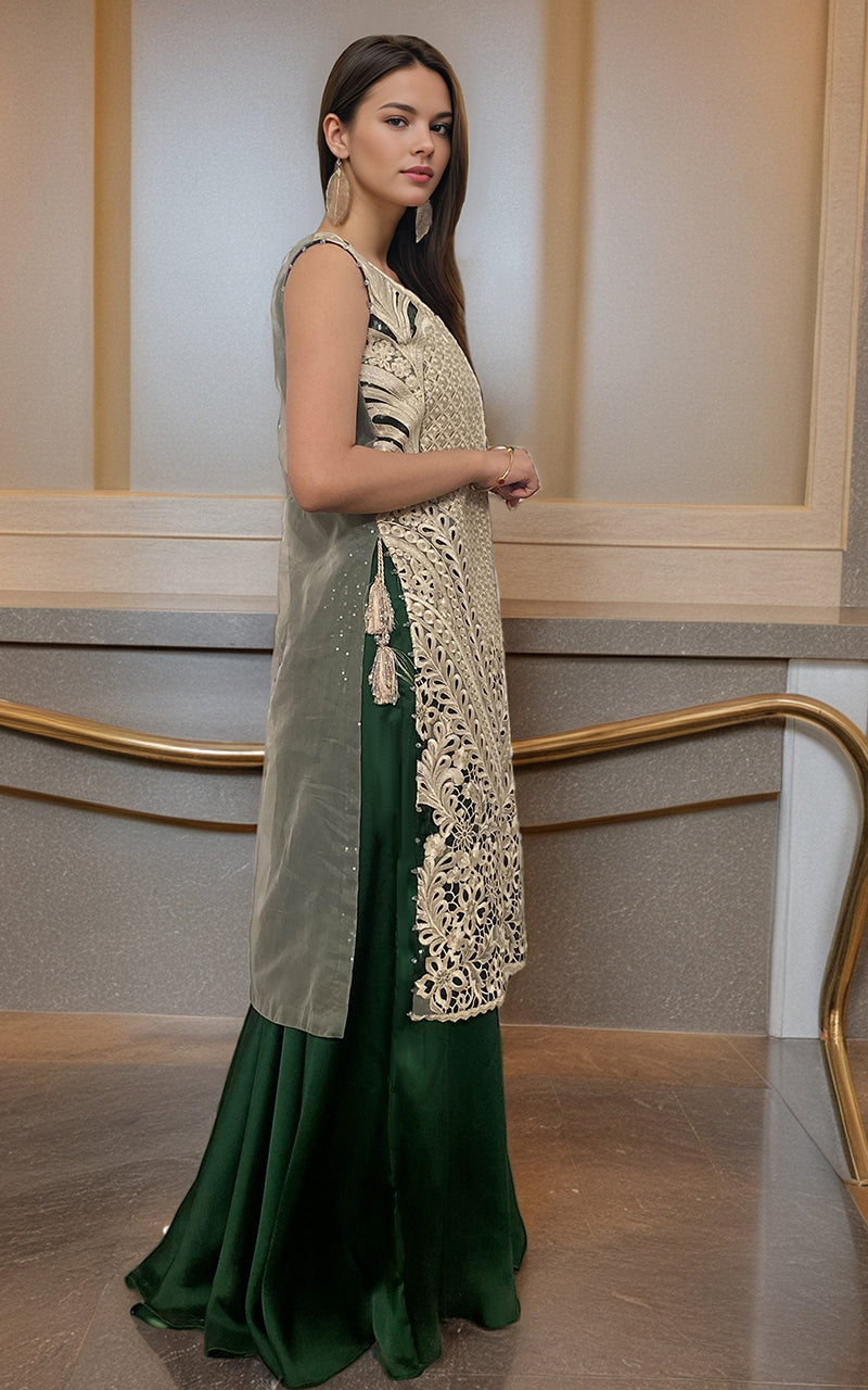 Threads and Motifs | Formal Dresses 25 | Embroidered Jacket With Skirt - Ladies Clothes - Maria Faisal