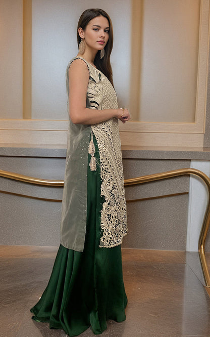 Threads and Motifs | Formal Dresses 25 | Embroidered Jacket With Skirt - Ladies Clothes - Maria Faisal