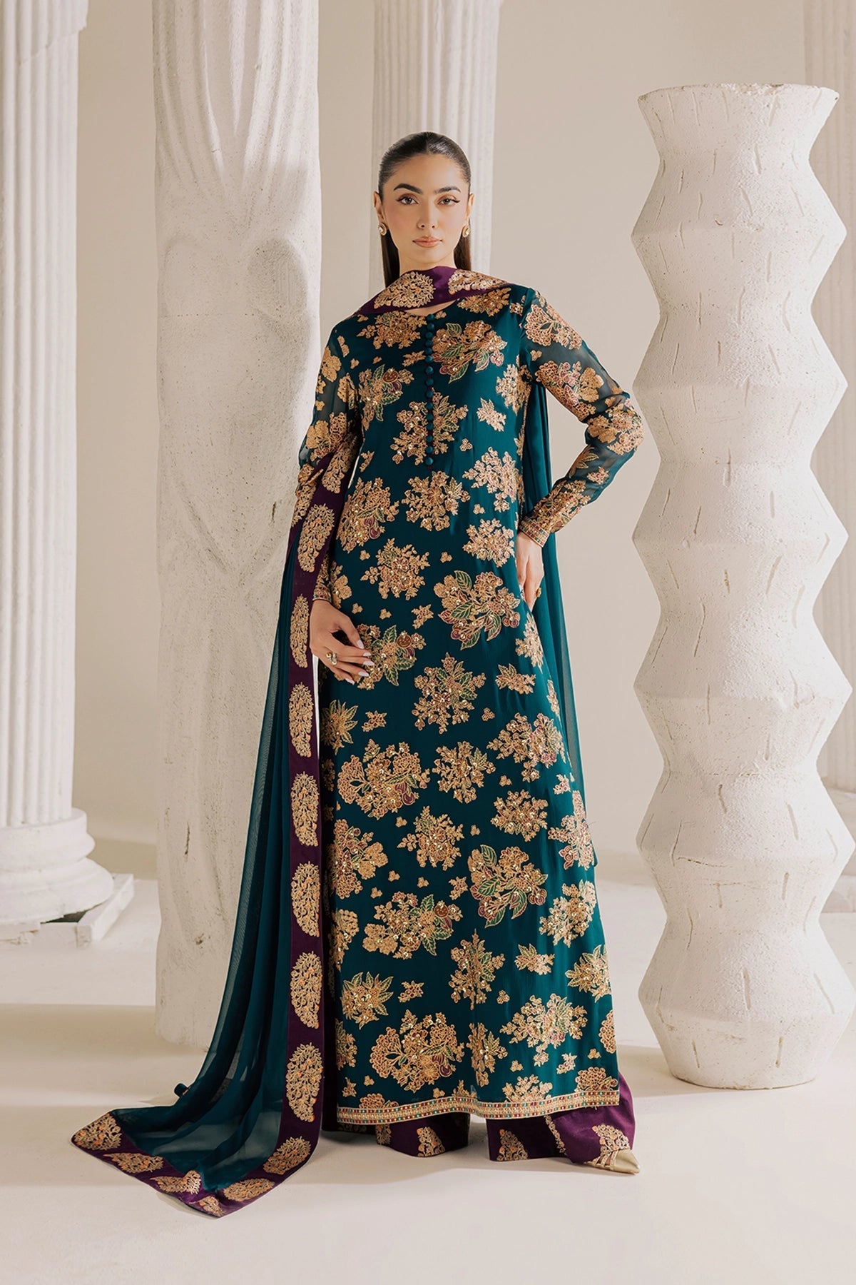 Vanya | Solana Luxe Pret | FF-84 - Luxury Dress - available at Maria Faisal in UK and USA.