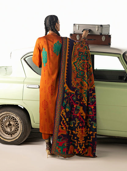 Zainab Chottani | Winter Shawl 25 | Suniva - D3 - Luxury Dress - available at Maria Faisal in UK and USA.