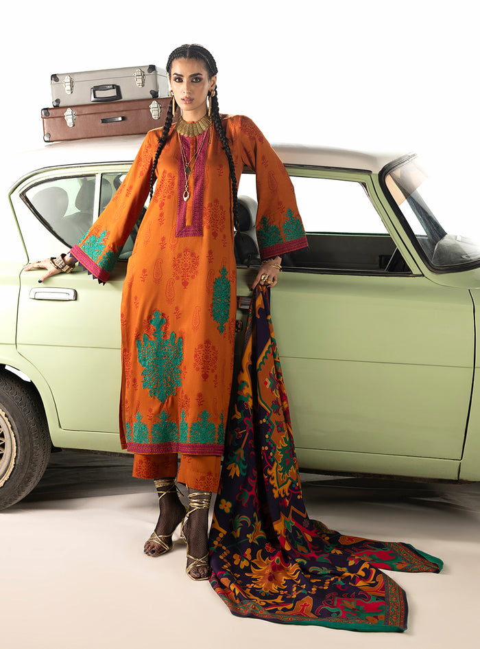 Zainab Chottani | Winter Shawl 25 | Suniva - D3 - Luxury Dress - available at Maria Faisal in UK and USA.