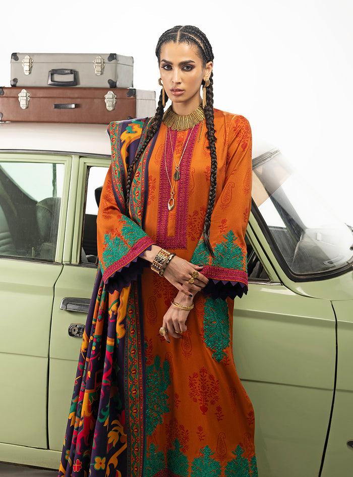 Zainab Chottani | Winter Shawl 25 | Suniva - D3 - Luxury Dress - available at Maria Faisal in UK and USA.