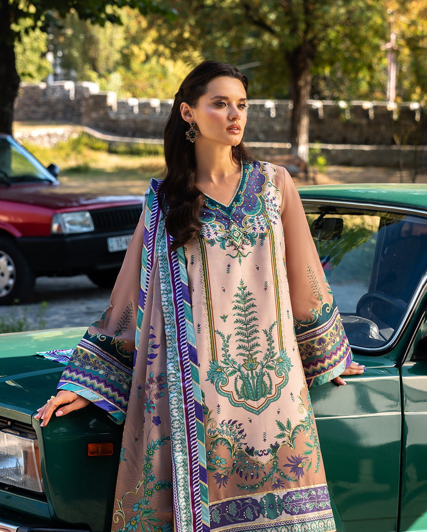 Mushq | Nirvana Printed Silk | Aurora Echo - Ladies Clothes - Maria Faisal