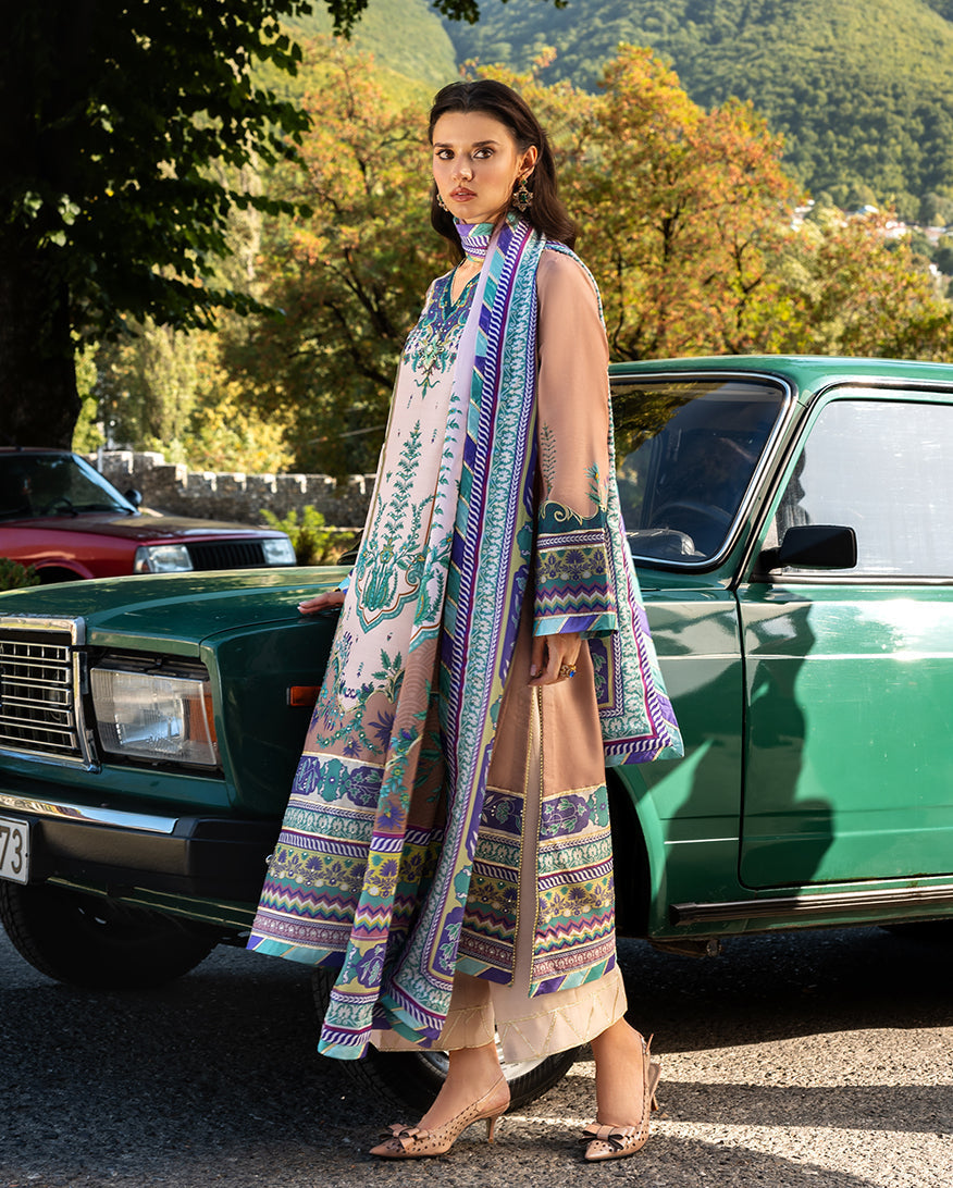 Mushq | Nirvana Printed Silk | Aurora Echo - Ladies Clothes - Maria Faisal