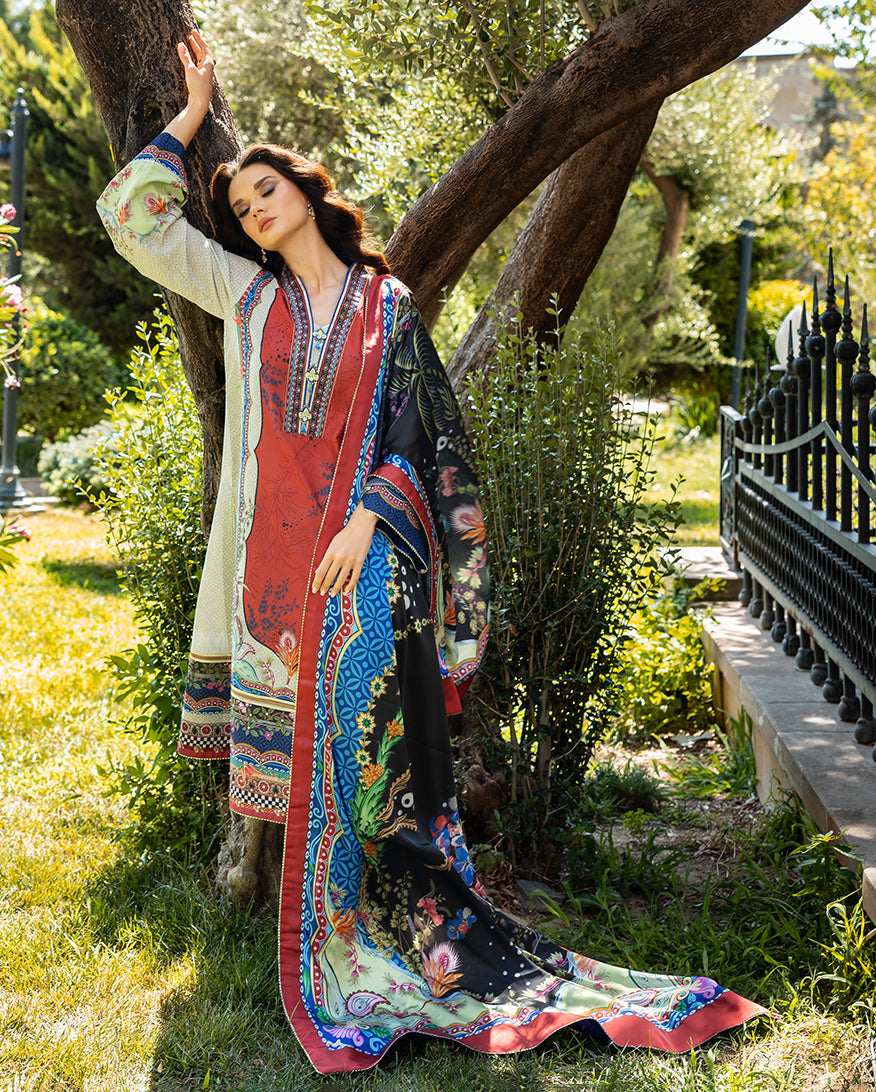 Mushq | Nirvana Printed Silk | Ethereal Gleam - Ladies Clothes - Maria Faisal