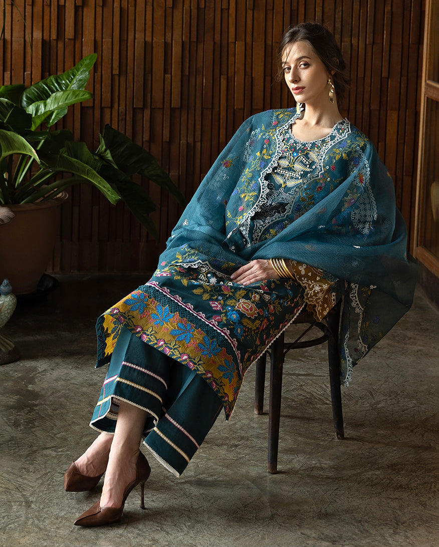 Esmel | Mon Tresor Luxe Lawn 26 | Lumi - Luxury Dress - available at Maria Faisal in UK and USA.