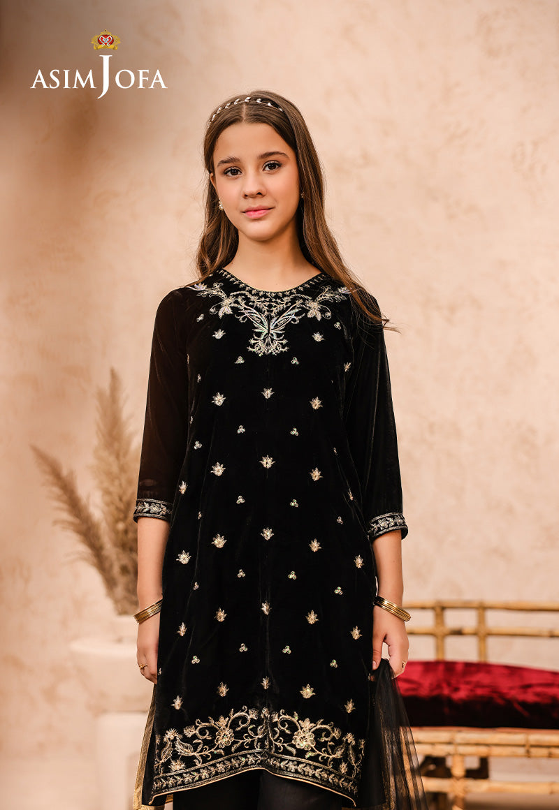 Asim Jofa | Velvet Edit | AJKV-01 - Designer Dress with Intricate embroidery and embellishments. Shop elegent wedding dress at Maria Faisal.