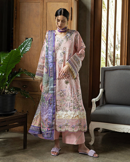 Esmel | Mon Tresor Luxe Lawn 26 | Rosy - Luxury Dress - available at Maria Faisal in UK and USA.
