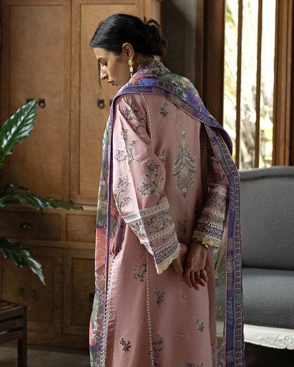 Esmel | Mon Tresor Luxe Lawn 26 | Rosy - Luxury Dress - available at Maria Faisal in UK and USA.