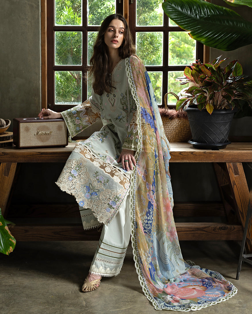 Esmel | Mon Tresor Luxe Lawn 26 | Perla - Luxury Dress - available at Maria Faisal in UK and USA.