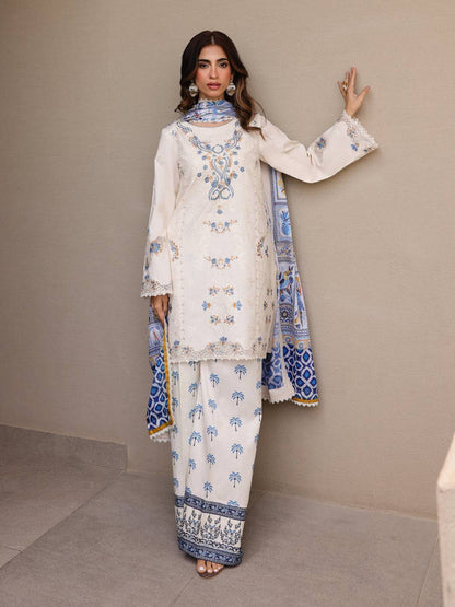Faiza Faisal | Marine Luxury Lawn 25 | MIRHA by Maria Faisal - Registered Vendor of : Faiza Faisal - type : Ladies Clothes - 100% original wedding dresses