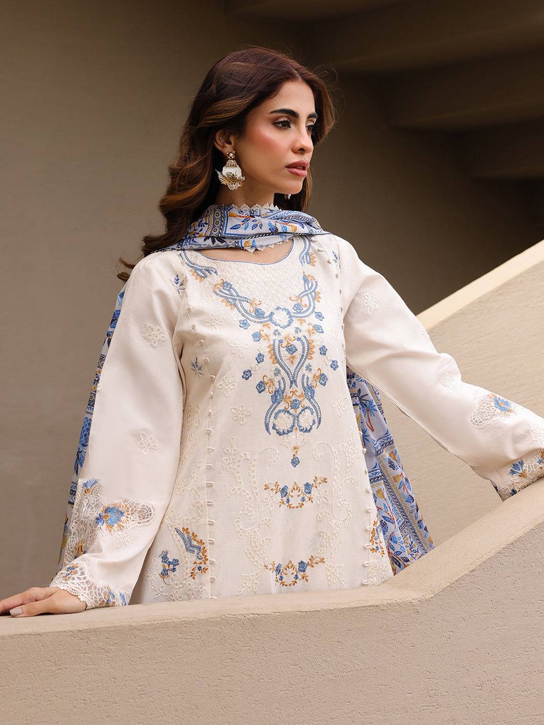 Faiza Faisal | Marine Luxury Lawn 25 | MIRHA by Maria Faisal - Registered Vendor of : Faiza Faisal - type : Ladies Clothes - 100% original wedding dresses