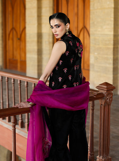Zainab Chottani | Velura Velvet Edit 25 | Keir Vest - Formal Dress - available at Maria Faisal in UK and USA.