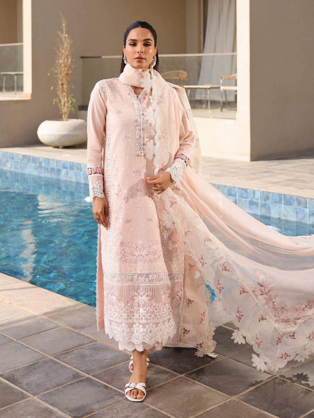 Faiza Faisal | Marine Luxury Lawn 25 | MARIA by Maria Faisal - Registered Vendor of : Faiza Faisal - type : Ladies Clothes - 100% original wedding dresses