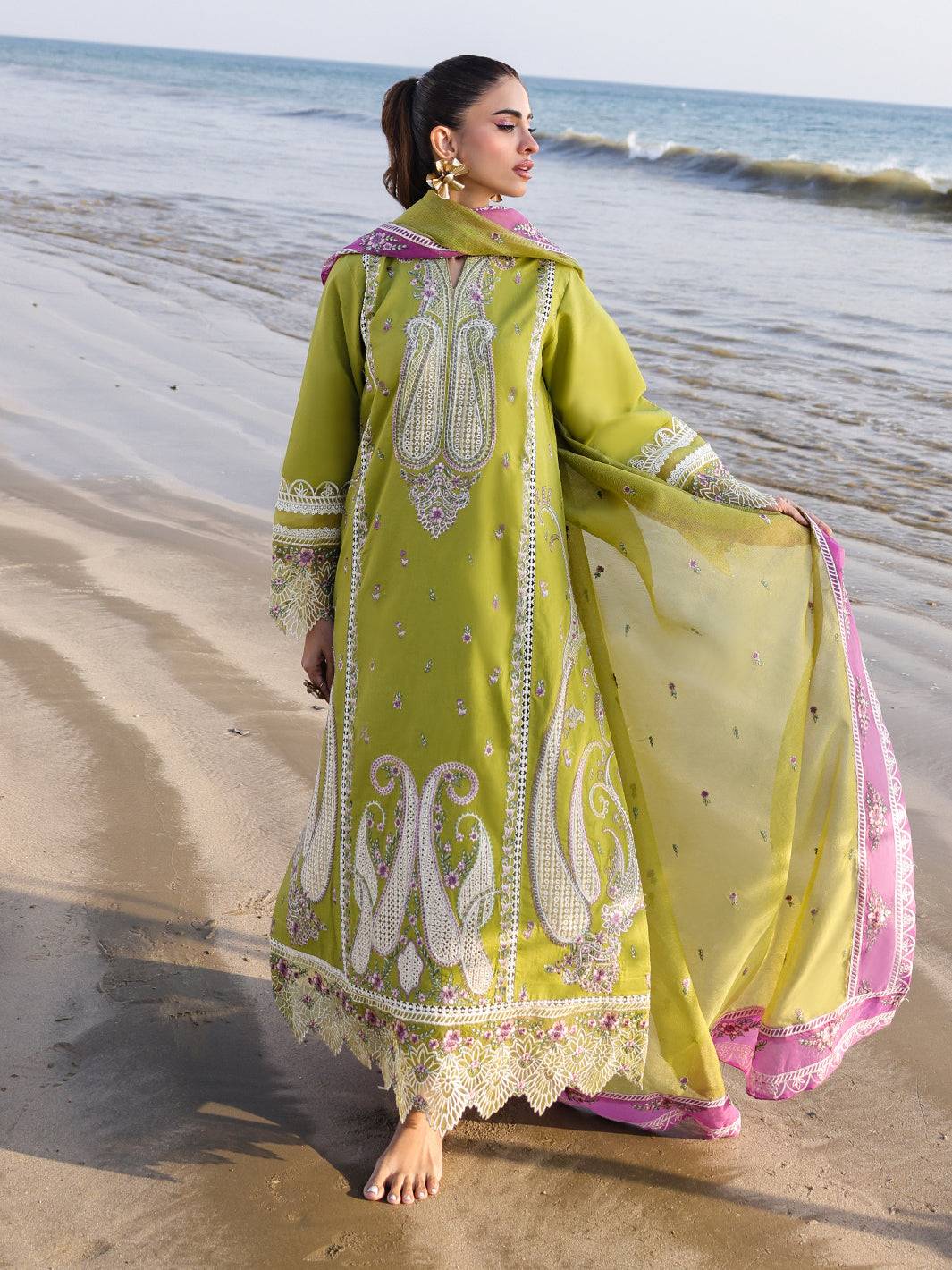 Faiza Faisal | Marine Luxury Lawn 25 | HINA by Maria Faisal - Registered Vendor of : Faiza Faisal - type : Ladies Clothes - 100% original wedding dresses