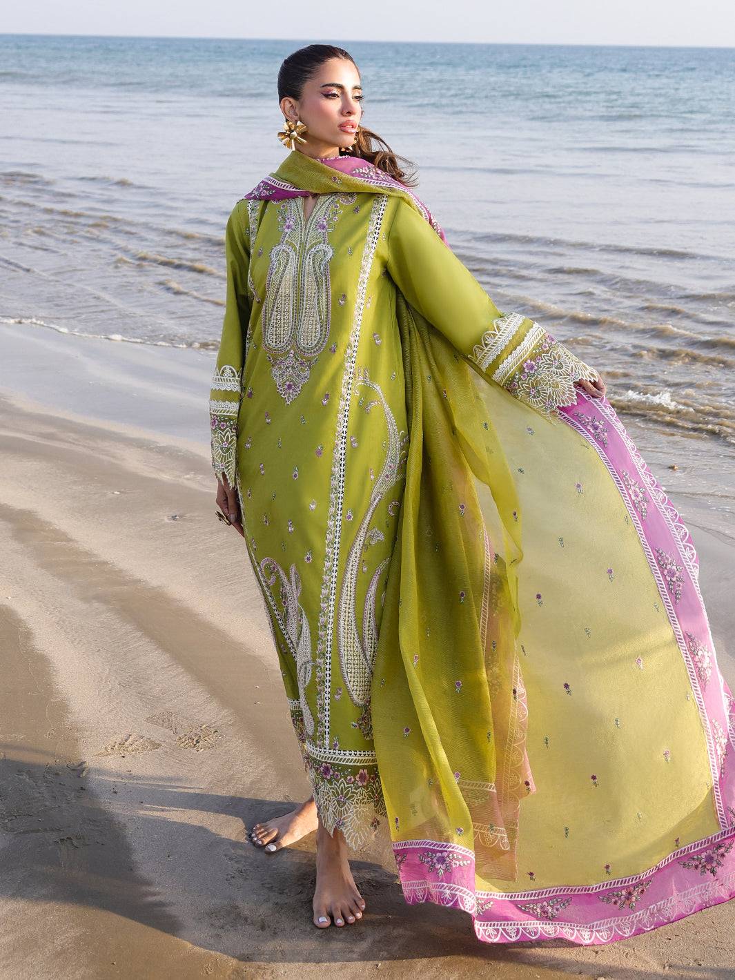 Faiza Faisal | Marine Luxury Lawn 25 | HINA by Maria Faisal - Registered Vendor of : Faiza Faisal - type : Ladies Clothes - 100% original wedding dresses
