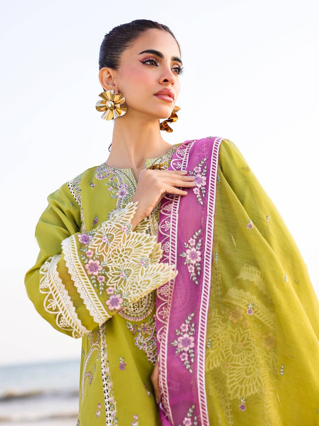 Faiza Faisal | Marine Luxury Lawn 25 | HINA by Maria Faisal - Registered Vendor of : Faiza Faisal - type : Ladies Clothes - 100% original wedding dresses