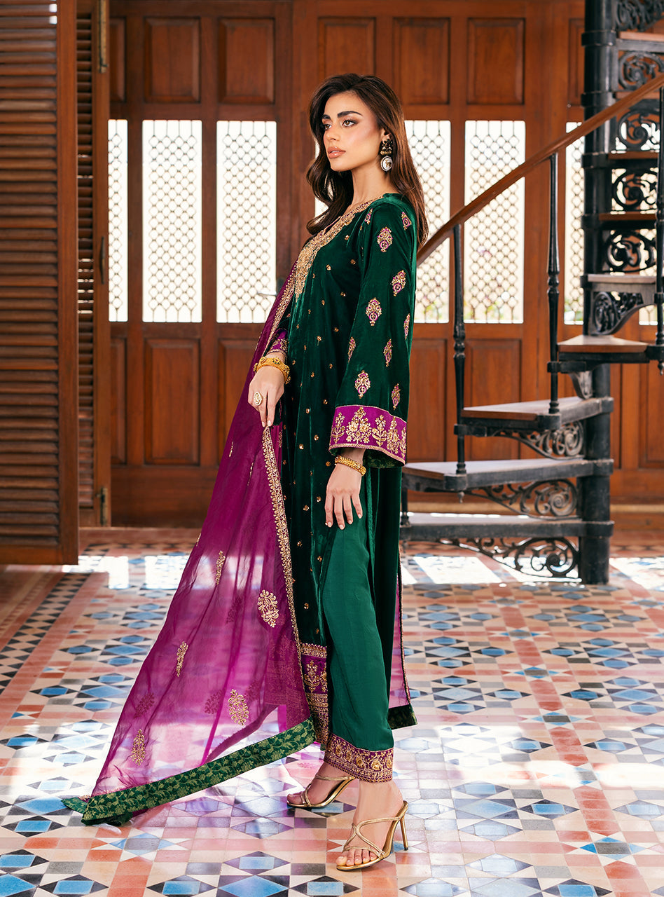 Zainab Chottani | Velvet 25 | Esha - Formal Dress - available at Maria Faisal in UK and USA.