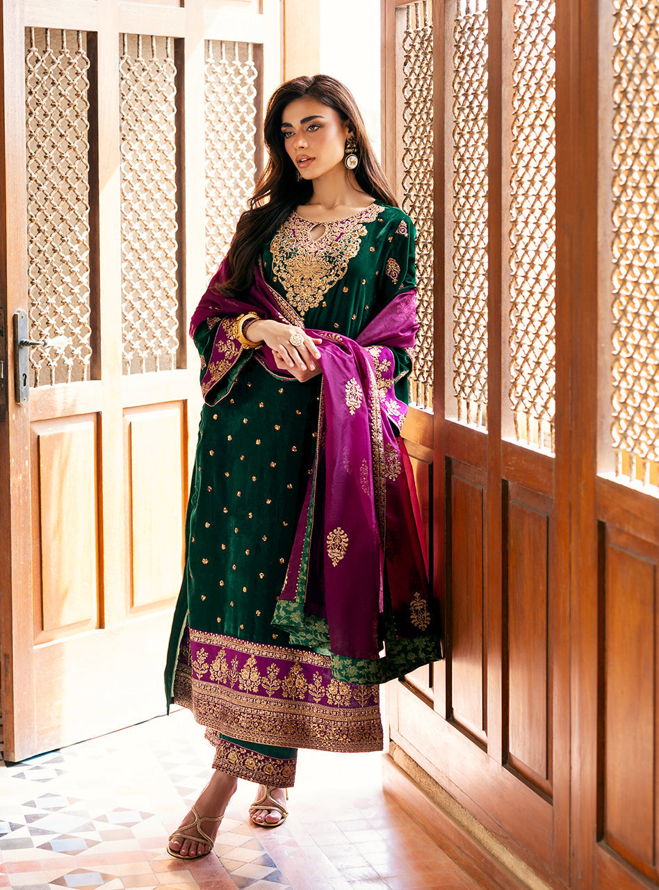 Zainab Chottani | Velvet 25 | Esha - Formal Dress - available at Maria Faisal in UK and USA.