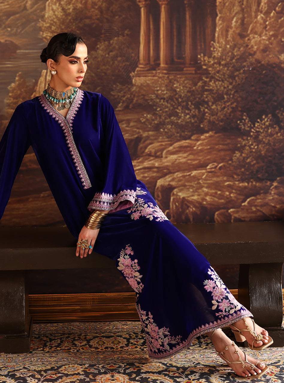 Zainab Chottani | Velura Velvet Edit 25 | Elif Kaftan - Formal Dress - available at Maria Faisal in UK and USA.