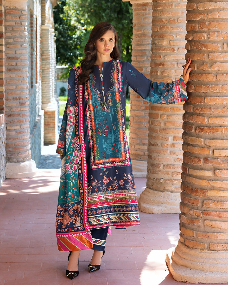 Mushq | Nirvana Printed Silk | Nova Bloom - Ladies Clothes - Maria Faisal