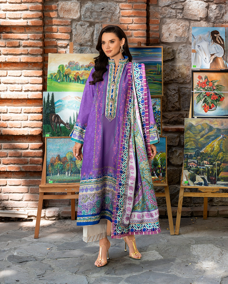 Mushq | Nirvana Printed Silk | Cosmic Spindle - Ladies Clothes - Maria Faisal