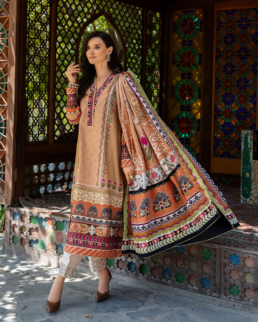 Mushq | Nirvana Printed Silk | Solara Crest - Ladies Clothes - Maria Faisal