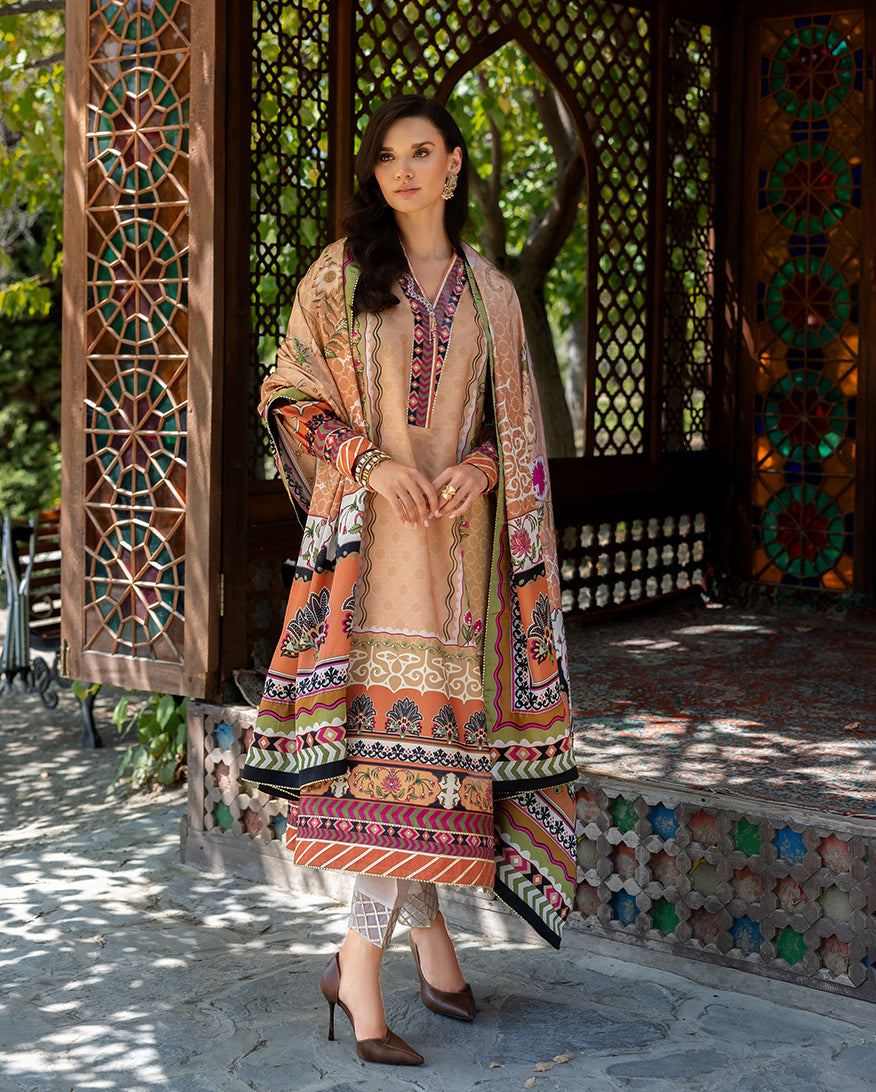 Mushq | Nirvana Printed Silk | Solara Crest - Ladies Clothes - Maria Faisal