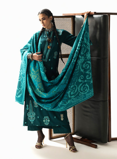 Zainab Chottani | Winter Shawl 25 | Kyana - D6 - Luxury Dress - available at Maria Faisal in UK and USA.