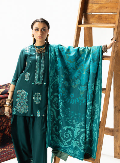 Zainab Chottani | Winter Shawl 25 | Kyana - D6 - Luxury Dress - available at Maria Faisal in UK and USA.