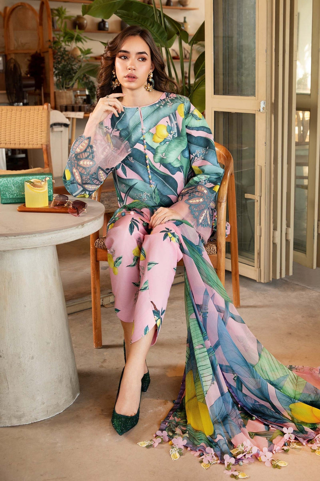 Maria B | M Prints 25 | MPT-2503-B by Maria Faisal - Registered Vendor of : Maria B - type : Ladies Clothes - 100% original wedding dresses