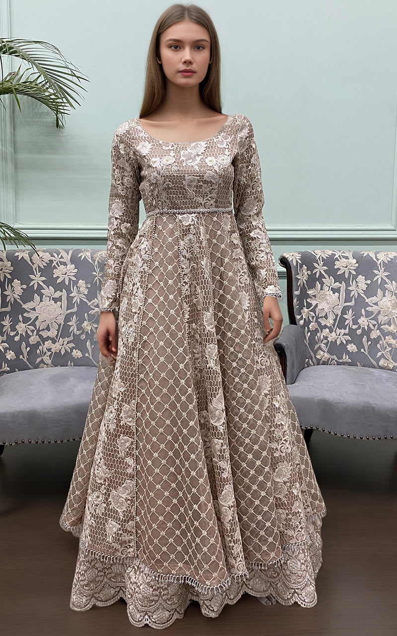 Threads and Motifs | Formal Dresses 25 | Organza Embroidered Maxi - Ladies Clothes - Maria Faisal