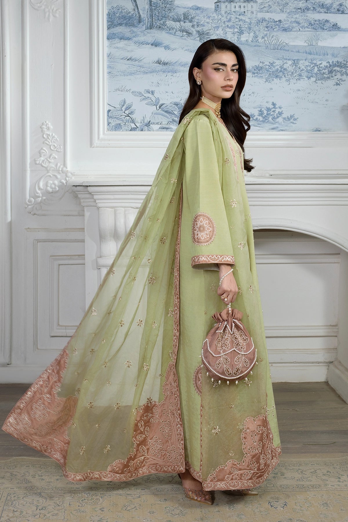 Rangrasiya | Lumeire Silk | Alma - Luxury Dress - available at Maria Faisal in UK and USA.