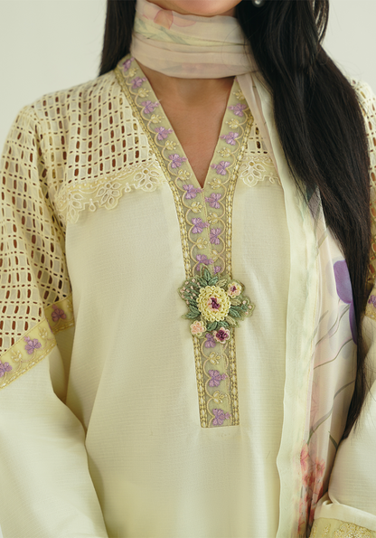 Zarqash | Whispers of Summer |BUTTER BLOOM - Casual Dress - available at Maria Faisal in UK and USA.