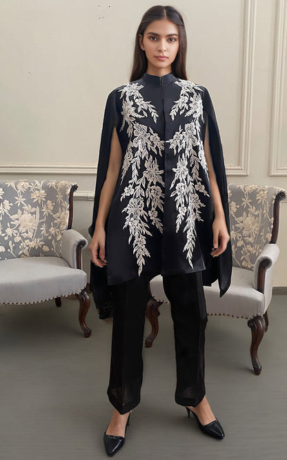 Threads and Motifs | Formal Dresses 25 | Embroidered Cape With Trouser - Ladies Clothes - Maria Faisal