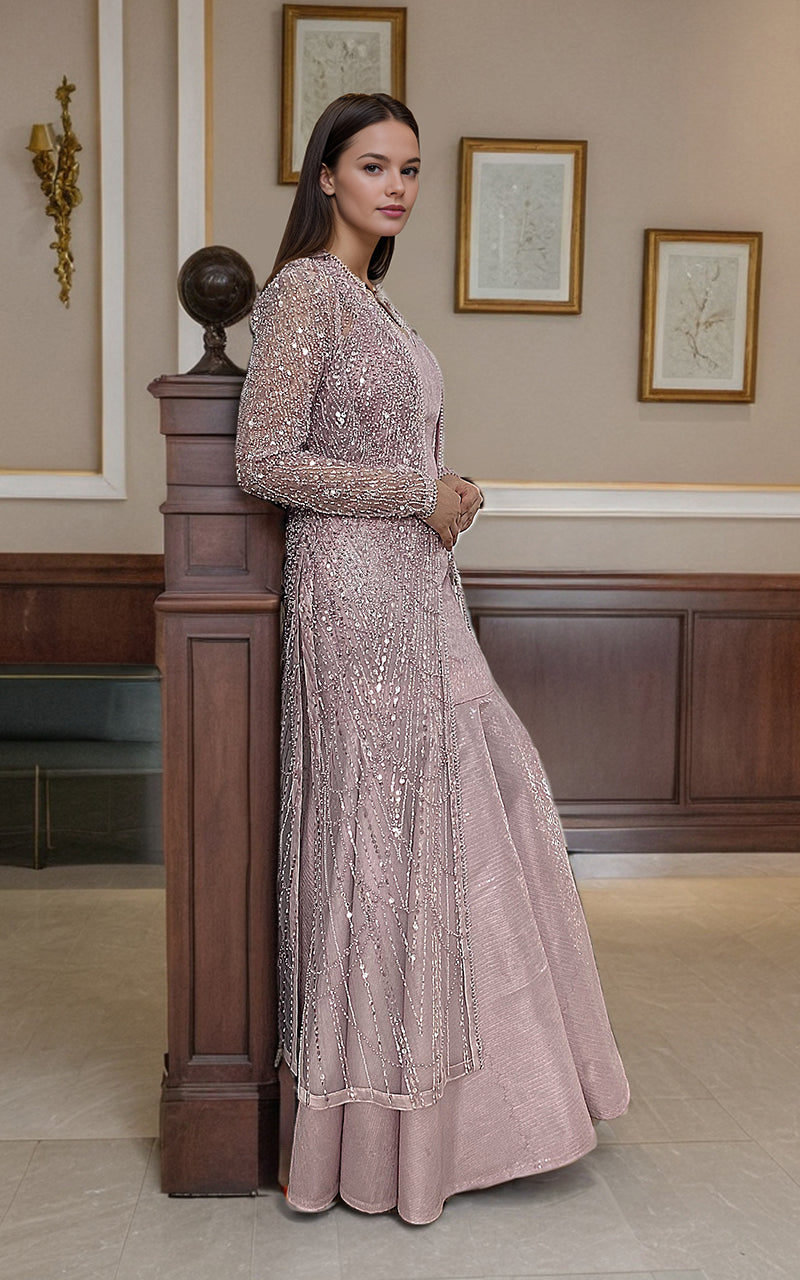 Threads and Motifs | Formal Dresses 25 | Net Embroidered Jacket With Maxi - Ladies Clothes - Maria Faisal