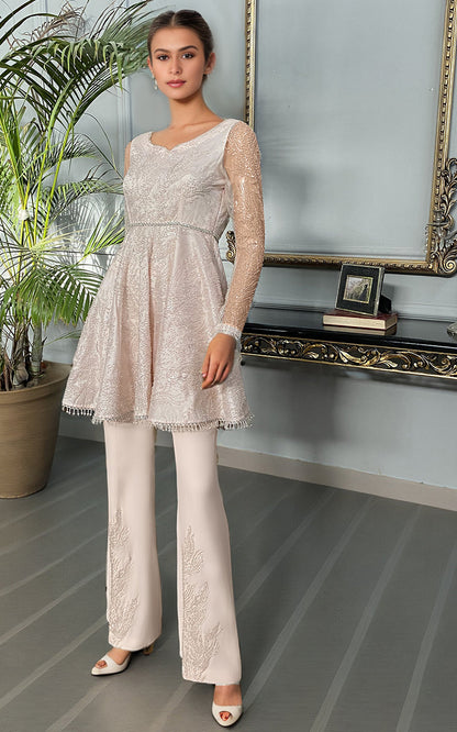 Threads and Motifs | Formal Dresses 25 | Net Embroidered Peplum With Trouser - Ladies Clothes - Maria Faisal
