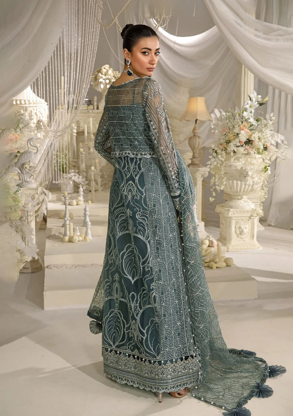 Elaf Premium | Evara Formals 24 | EFE-08 NIRVANA - Designer Dress with Intricate embroidery and embellishments. Shop elegent wedding dress at Maria Faisal.