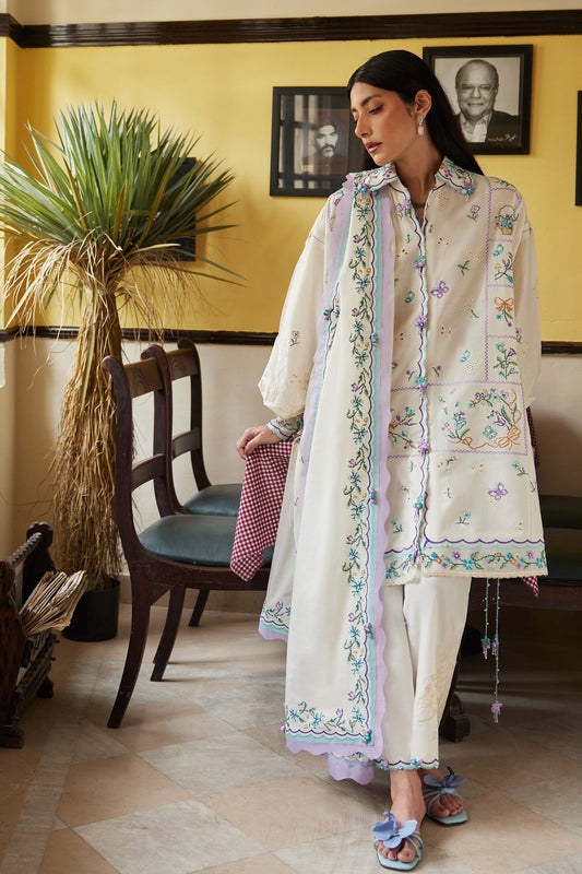 Zaha | Festive Lawn 26 | GHOST ORCHID WHISPER (ZF26-07) - Luxury Dress - available at Maria Faisal in UK and USA.