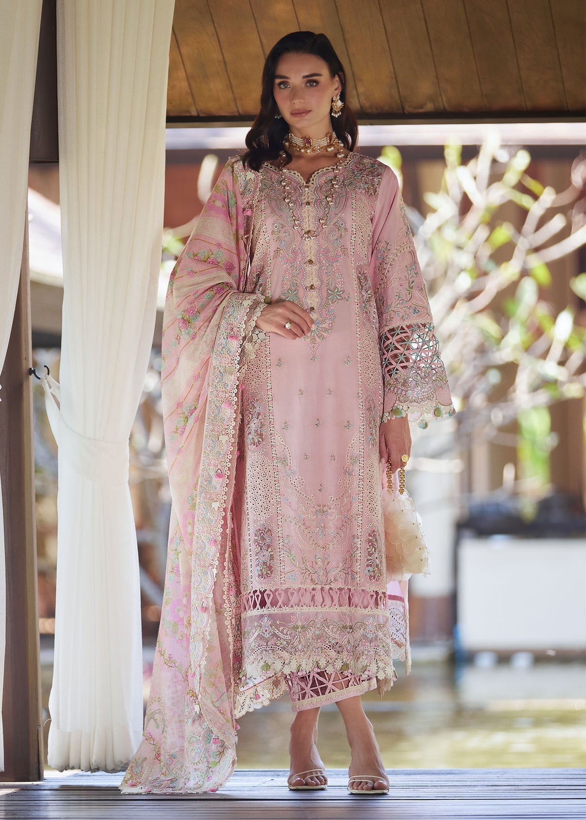 Kanwal Malik | Ariya Luxury Lawn 26 | Vivian - Luxury Dress - available at Maria Faisal in UK and USA.