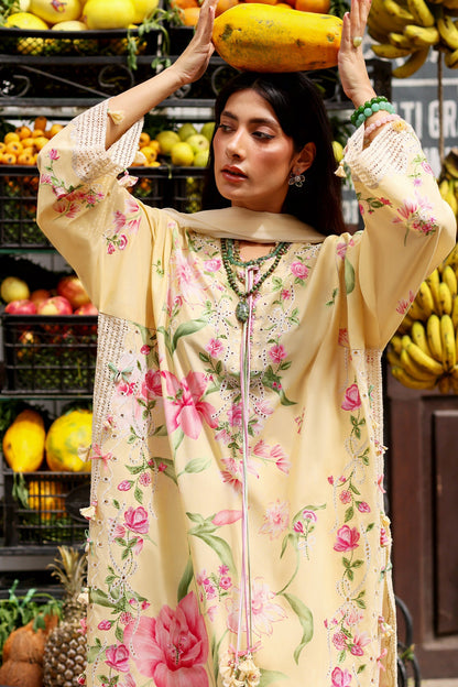 Zaha | Festive Lawn 26 | HIMALAYAN BELL MIST (ZF26-01) - Luxury Dress - available at Maria Faisal in UK and USA.