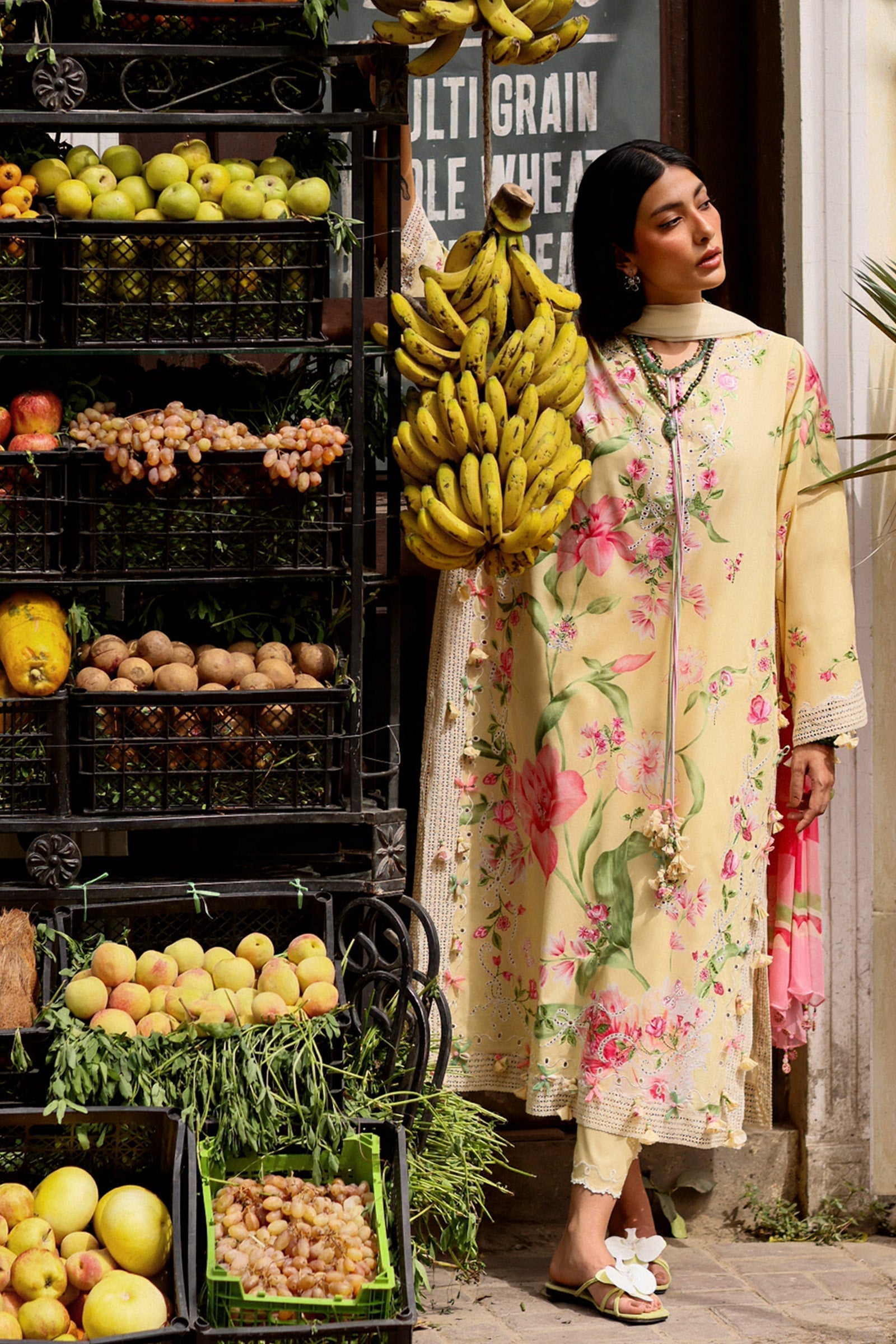 Zaha | Festive Lawn 26 | HIMALAYAN BELL MIST (ZF26-01) - Luxury Dress - available at Maria Faisal in UK and USA.